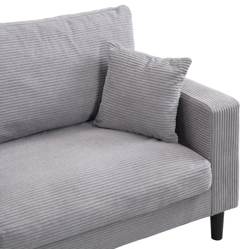 5-Seat Corduroy Sofa Set (3-Seater + 2-Seater) with High-Density Sponge Cushions & Sturdy Hardwood Frame