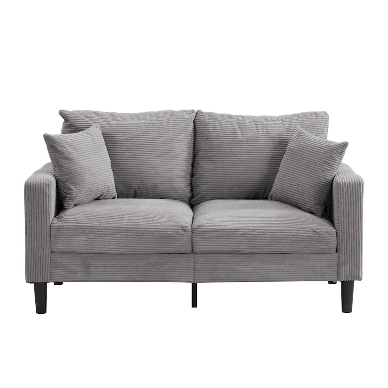 5-Seat Corduroy Sofa Set (3-Seater + 2-Seater) with High-Density Sponge Cushions & Sturdy Hardwood Frame