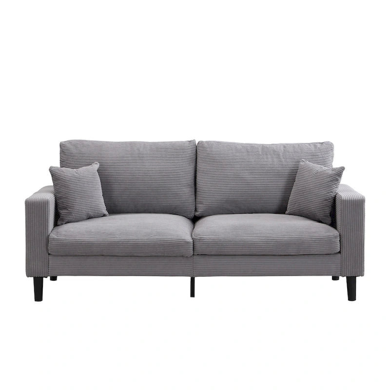 5-Seat Corduroy Sofa Set (3-Seater + 2-Seater) with High-Density Sponge Cushions & Sturdy Hardwood Frame