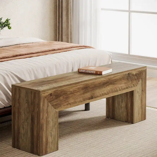 47 Inches Wooden Entryway Shoe Bench Storage Bench - 11.81D x 47.24W x 17.72H