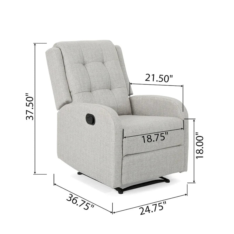 Roomfitters 24.75 Wide Manual Standard Recliner, Cozy Recliner for Living Room, Bedroom, Beige