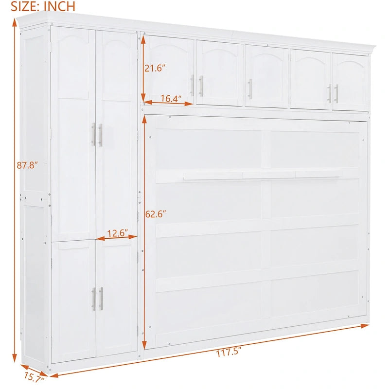 Queen Smart Murphy Bed with Wardrobe & Storage, Customizable System