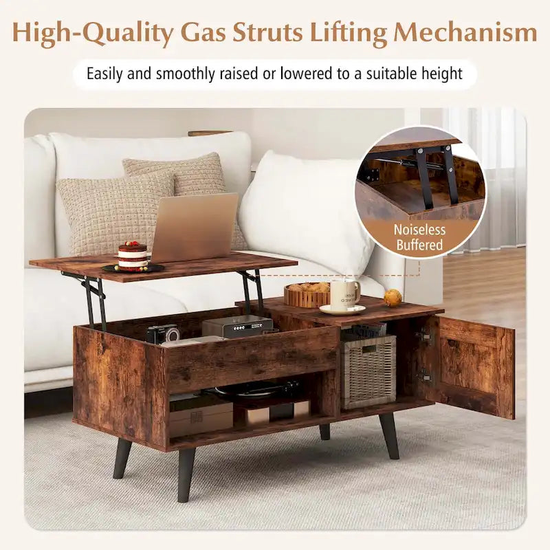Costway Lift Top Coffee Table with Storage Hidden Compartment Cabinet - See Details