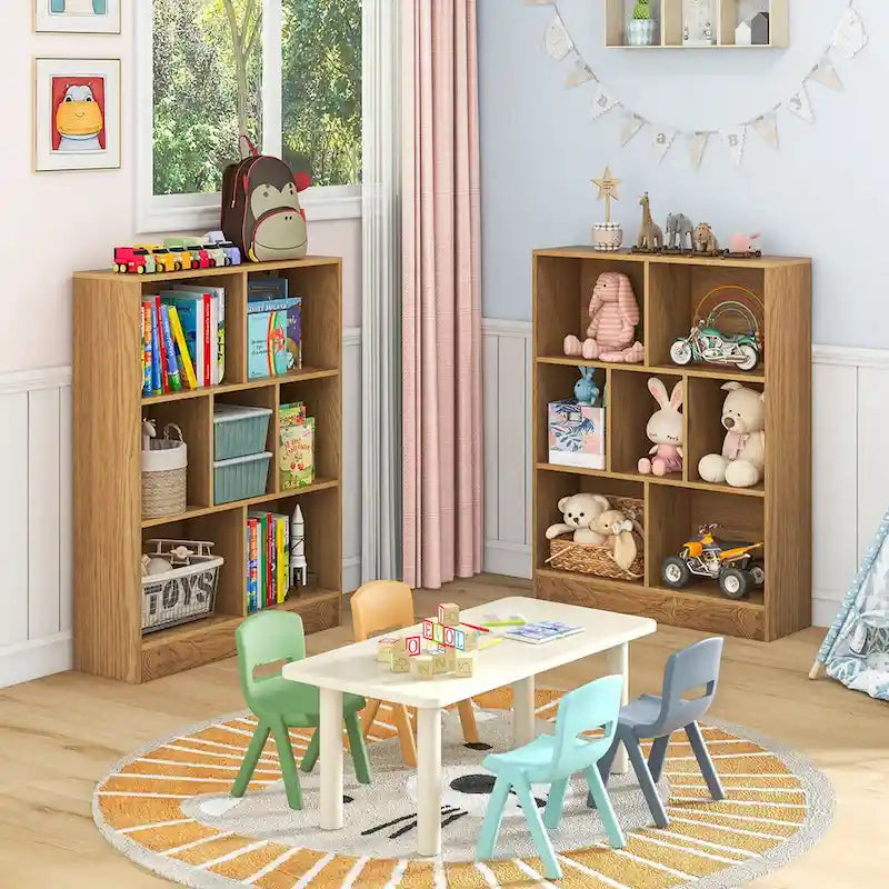 Costway 7-Cube Bookcase for Kids 41 Wooden Toy Storage Organizer - See Details