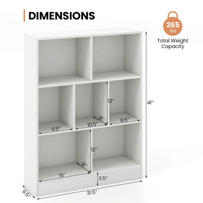 Costway 7-Cube Bookcase for Kids 41 Wooden Toy Storage Organizer - See Details