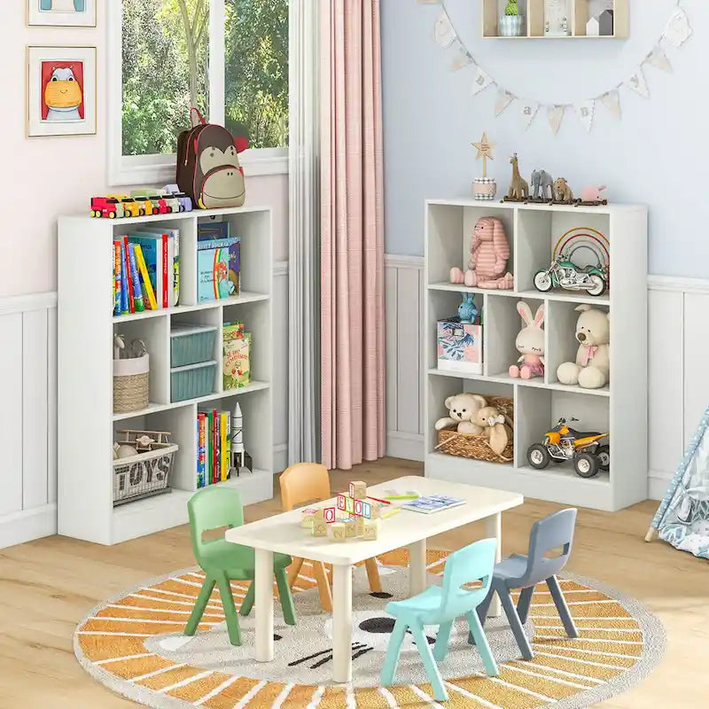 Costway 7-Cube Bookcase for Kids 41 Wooden Toy Storage Organizer - See Details
