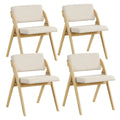 Gymax Set of 4 Dining Chairs Folding Kitchen Chair w/ Rubber Wood Legs