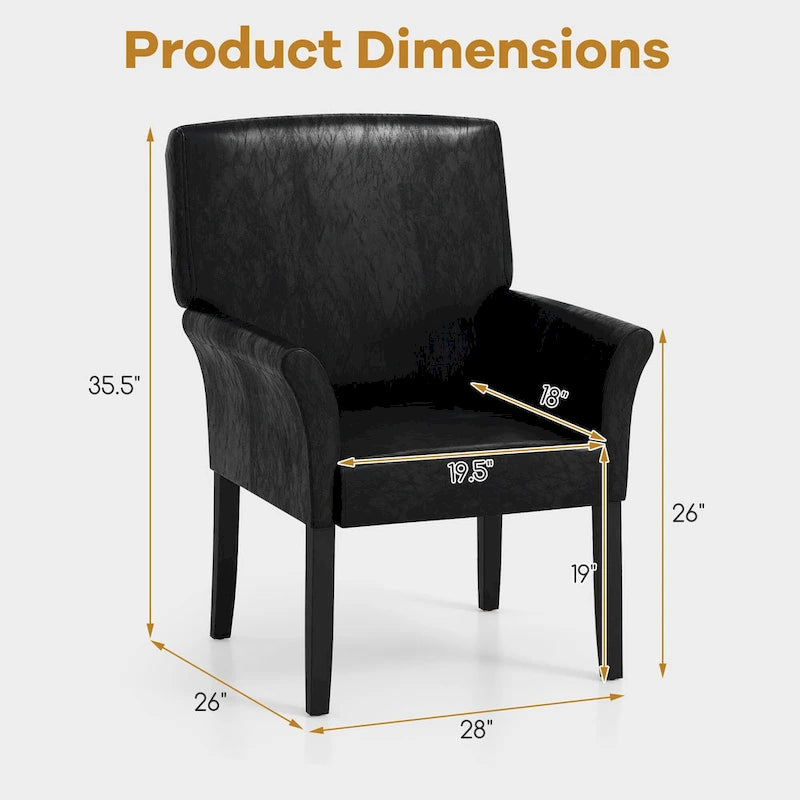 Costway Executive PU Leather Guest Chair Reception Side Arm Chair - See Details