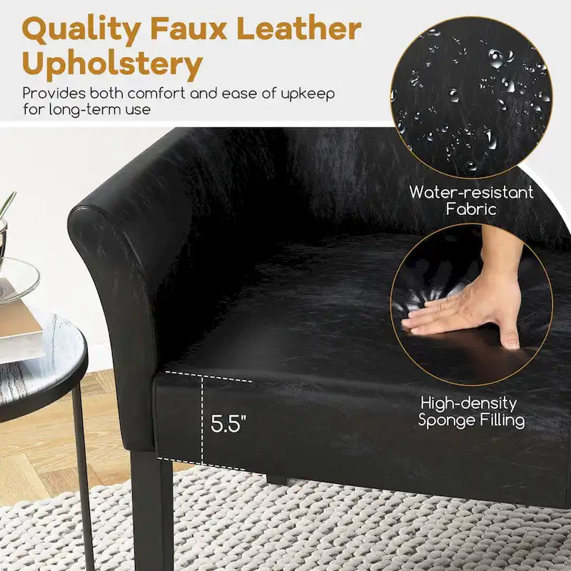 Costway Executive PU Leather Guest Chair Reception Side Arm Chair - See Details