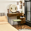 Costway Vanity Table Stool Set Dimmer LED Mirror Large Storage Cabinet - See details