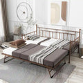 Twin Metal Daybed with Pop Up Trundle for Adults,No Box Spring Needed
