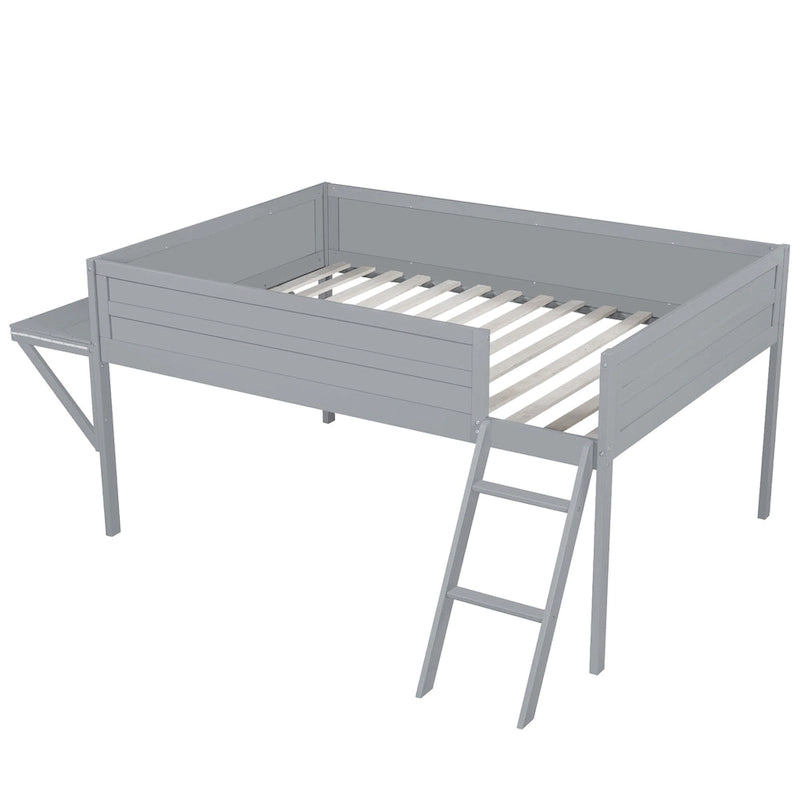 Full Size Wood Gaming Loft Bed with LED Desk & Storage (400lb Capacity)