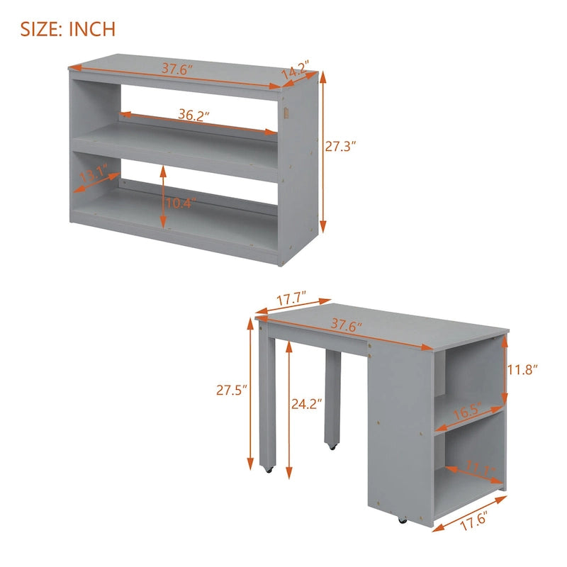 Solid Wood Loft Bed with Desk