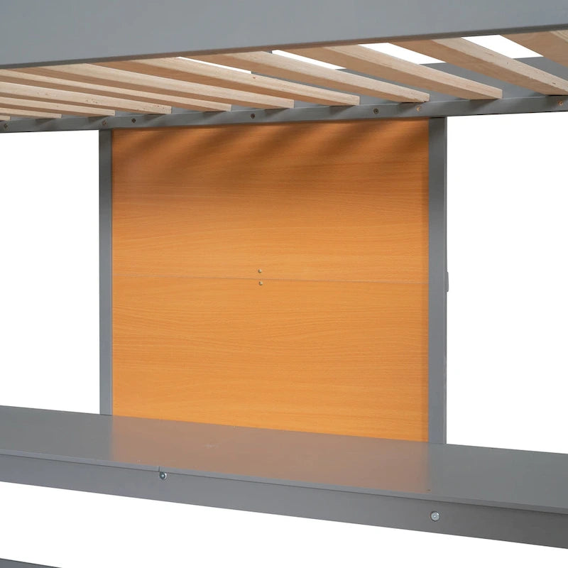 Pine Loft Bed with Desk and Writing Board