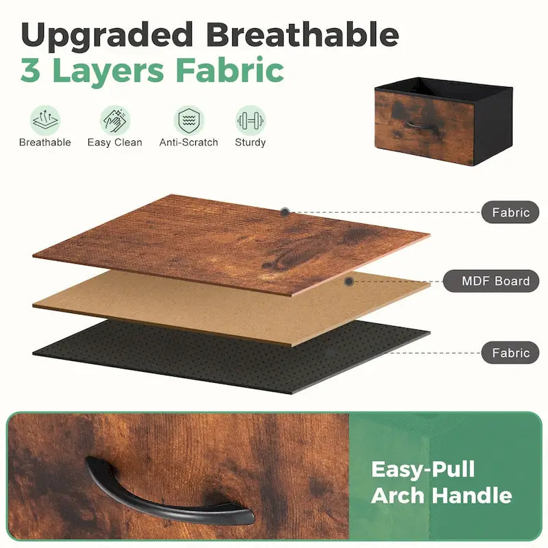 7-Drawer Double Dresser, Storage Spaces, Assembled Wardrobe Lockers, Bedroom Furniture Lockers for Bedroom