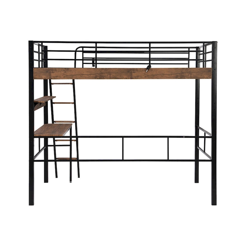 Full Metal Loft Bed with Desk