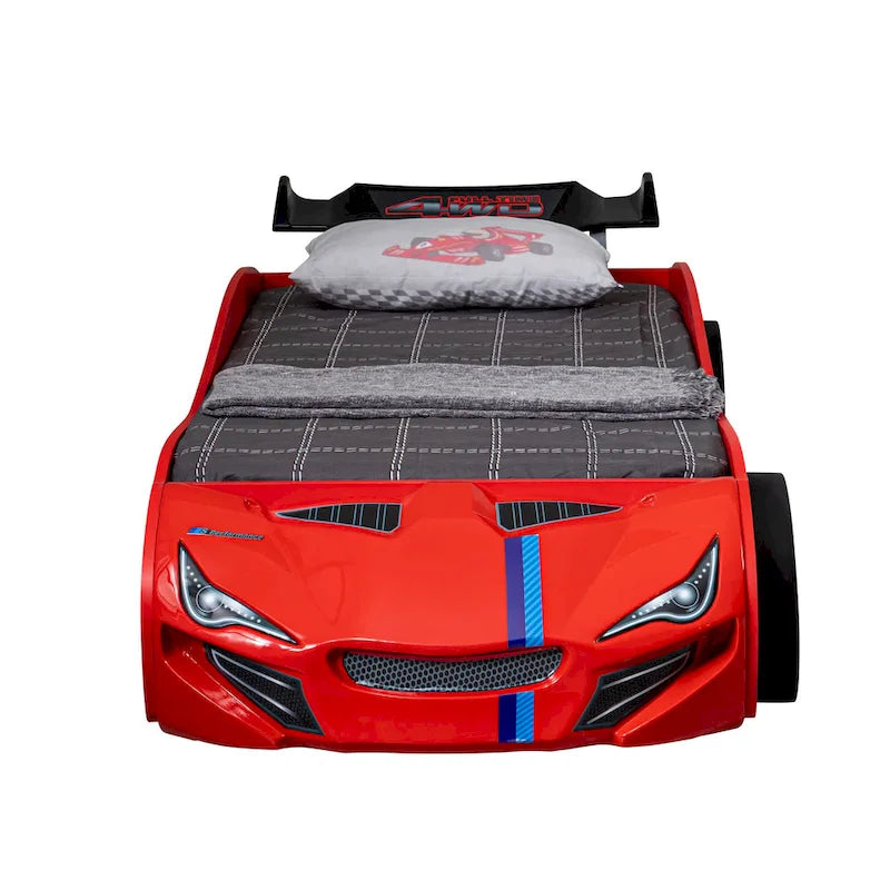 Furniture of America Laszlo Modern Race Car-Shaped Twin Bed with Trundle