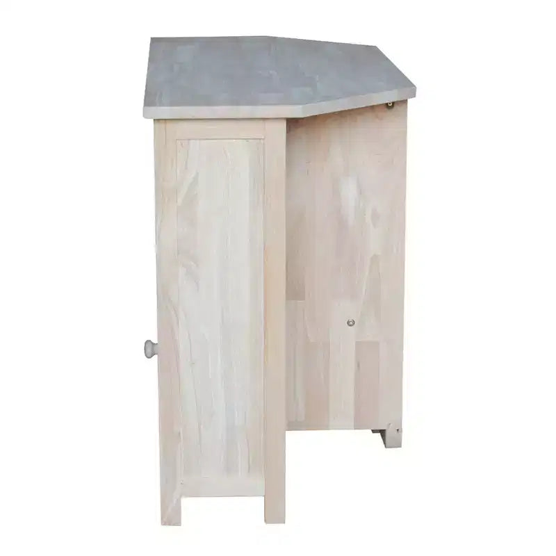 Meuble TV d'angle pour téléviseurs jusqu'à Console multimédia en bois massif marron clair