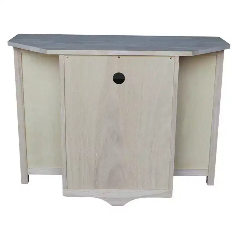Meuble TV d'angle pour téléviseurs jusqu'à Console multimédia en bois massif marron clair