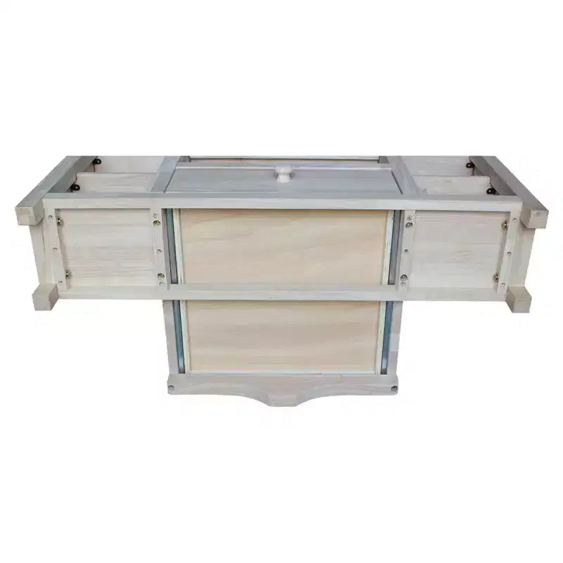 Meuble TV d'angle pour téléviseurs jusqu'à Console multimédia en bois massif marron clair