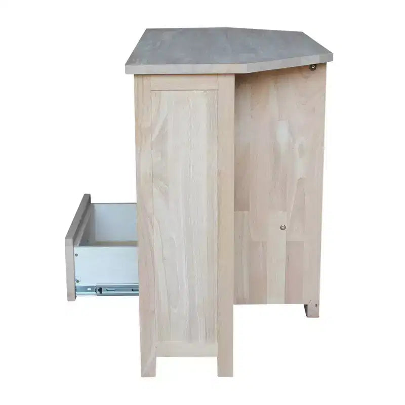 Meuble TV d'angle pour téléviseurs jusqu'à Console multimédia en bois massif marron clair