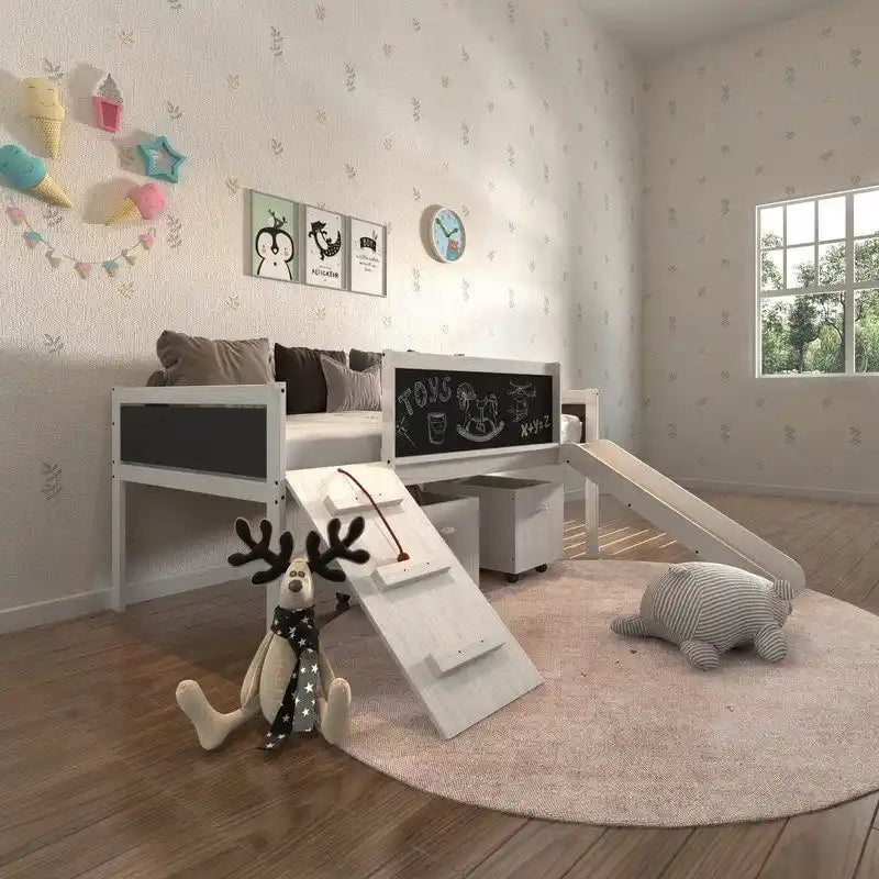 Taylor & Olive Gardenia White Wash Twin Low-loft Bed