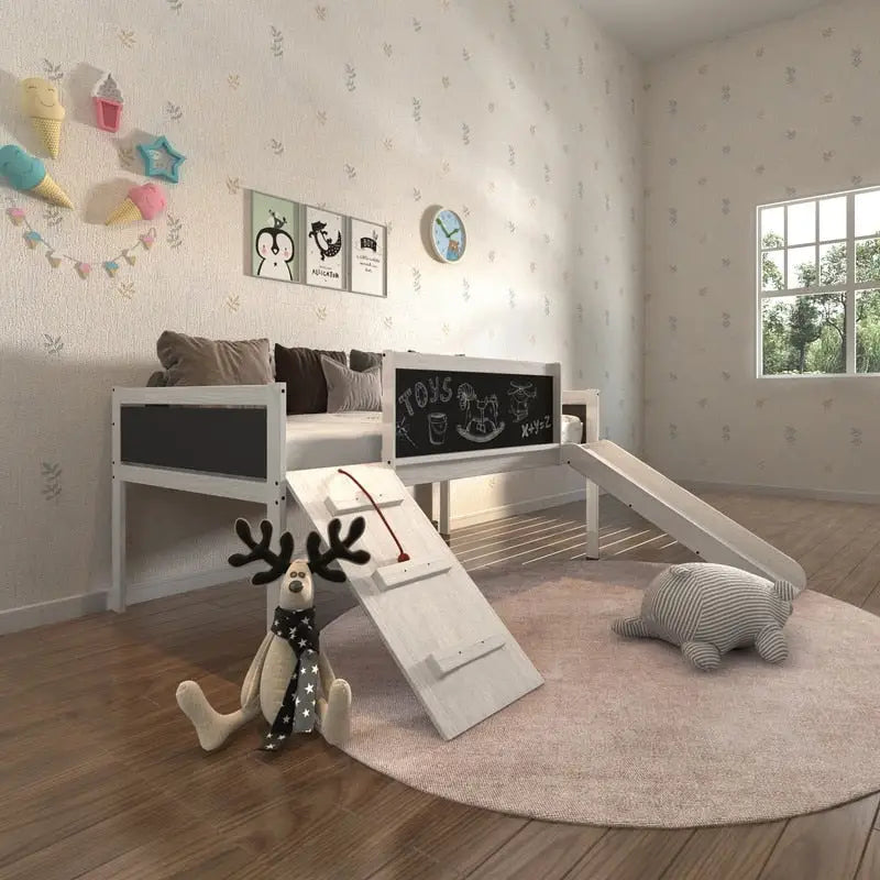 Taylor & Olive Gardenia White Wash Twin Low-loft Bed