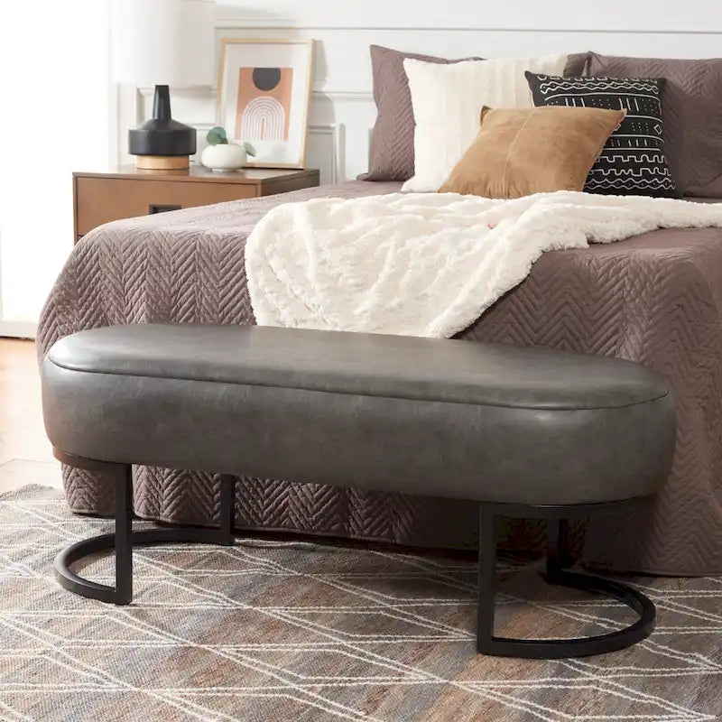 SAFAVIEH Home Collection Bellezza Oval Bench - 50 W x 20 D x 19 H