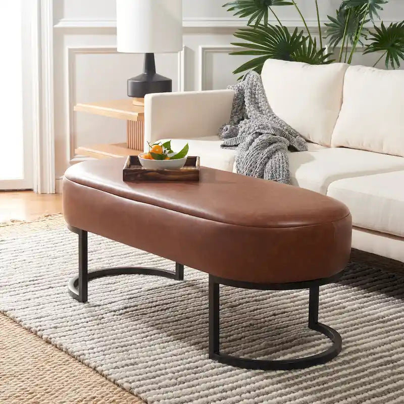 SAFAVIEH Home Collection Bellezza Oval Bench - 50 W x 20 D x 19 H
