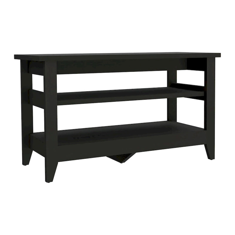 TUHOME Misuri Storage Bench with 4 Legs and 2 Open Shelves