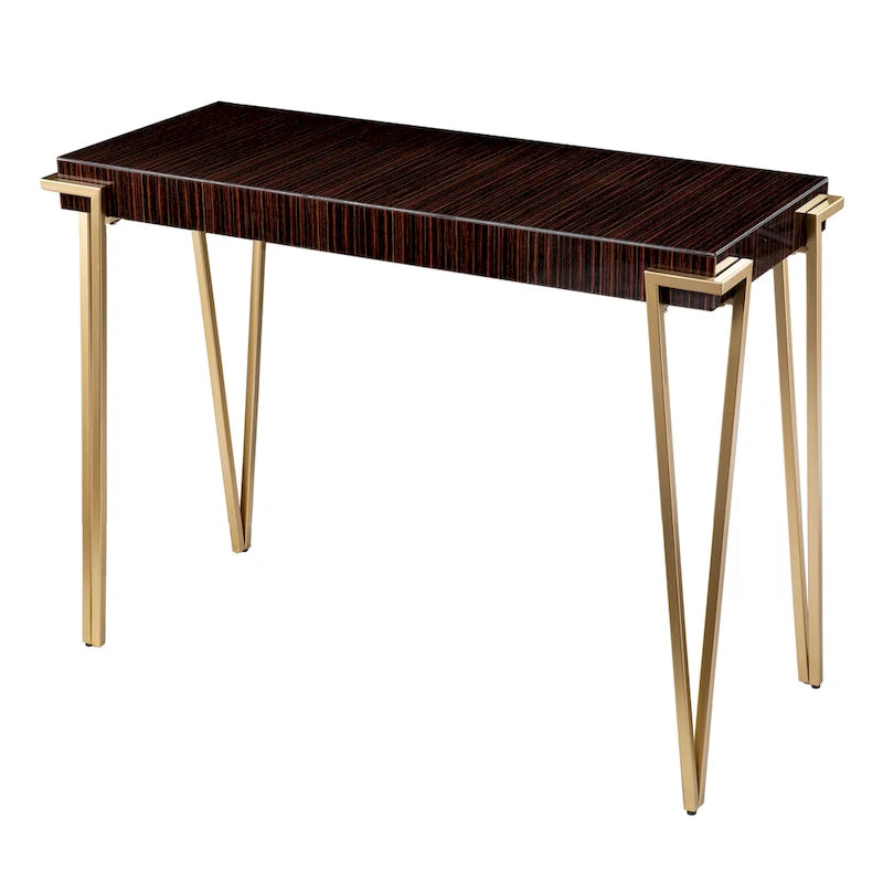 SEI Furniture Berclair Contemporary Brown Glass Console Table