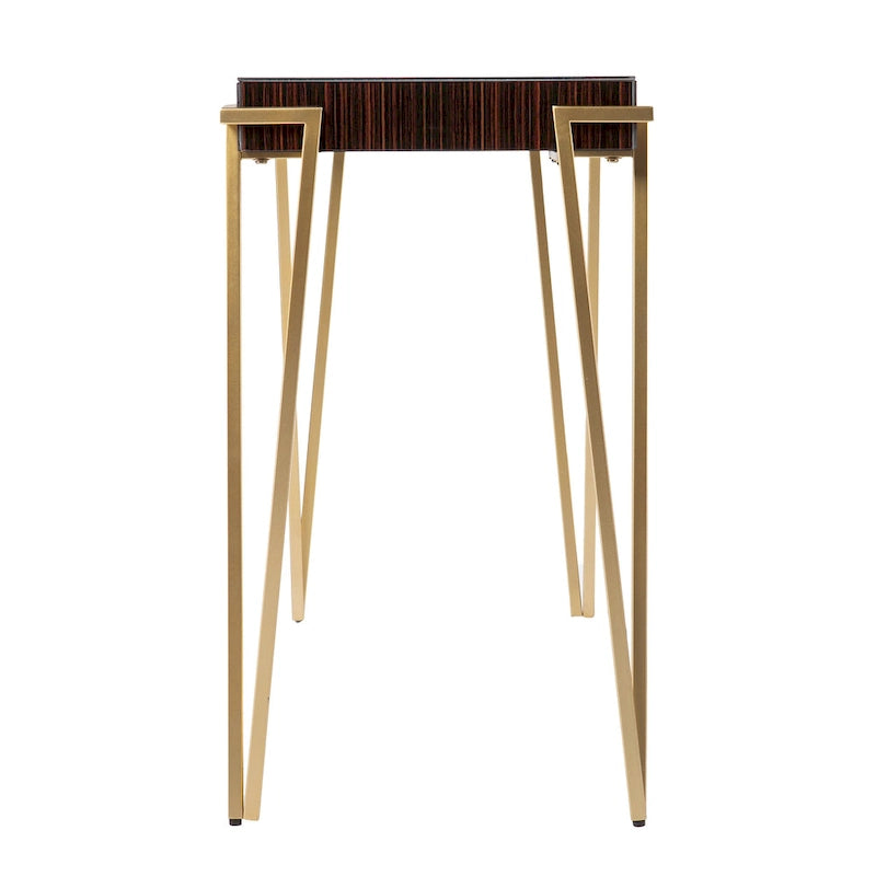 SEI Furniture Berclair Contemporary Brown Glass Console Table