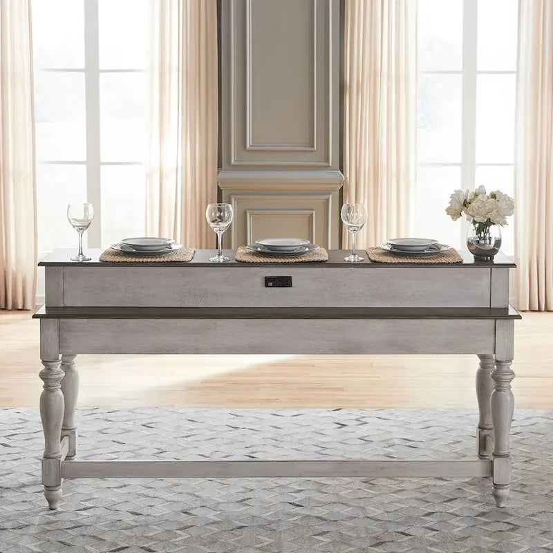 Ocean Isle Antique White 4-Piece Console Table Set