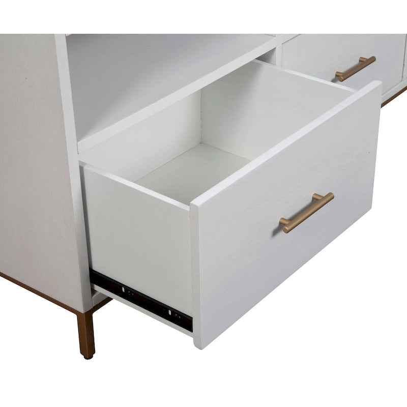 Alpine Furniture Madelyn Wood TV Console in White