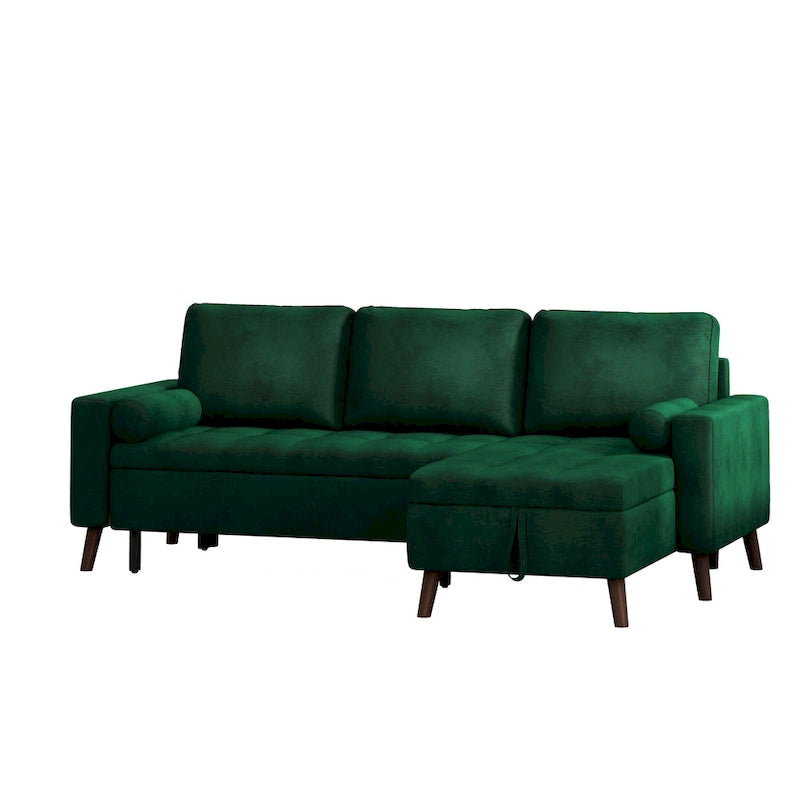 88 Reversible Pull out Sleeper Sectional Storage Sofa Bed