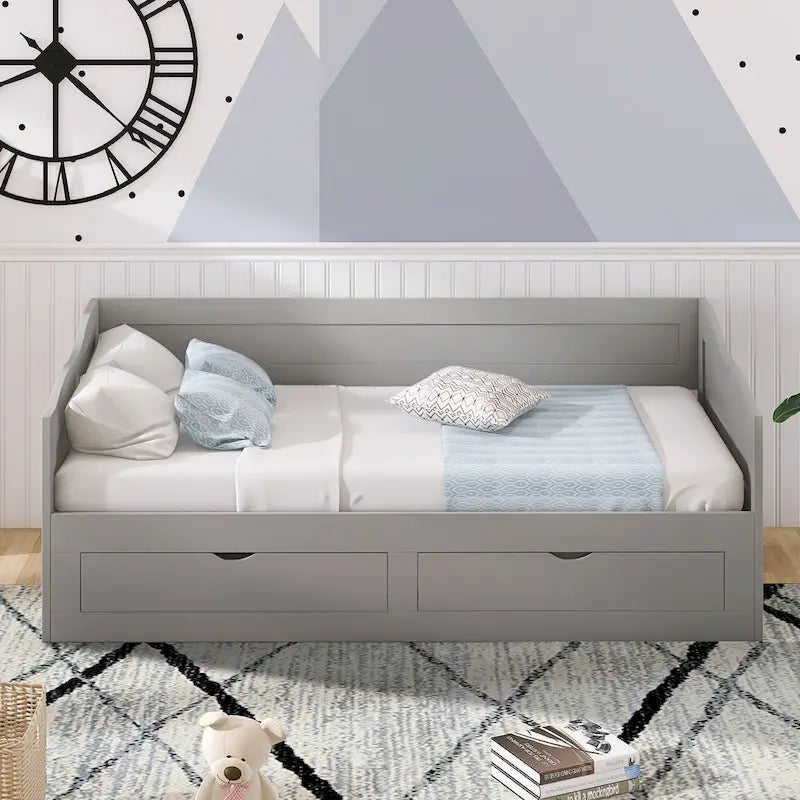 Daybed with Trundle Bed and Storage Drawers