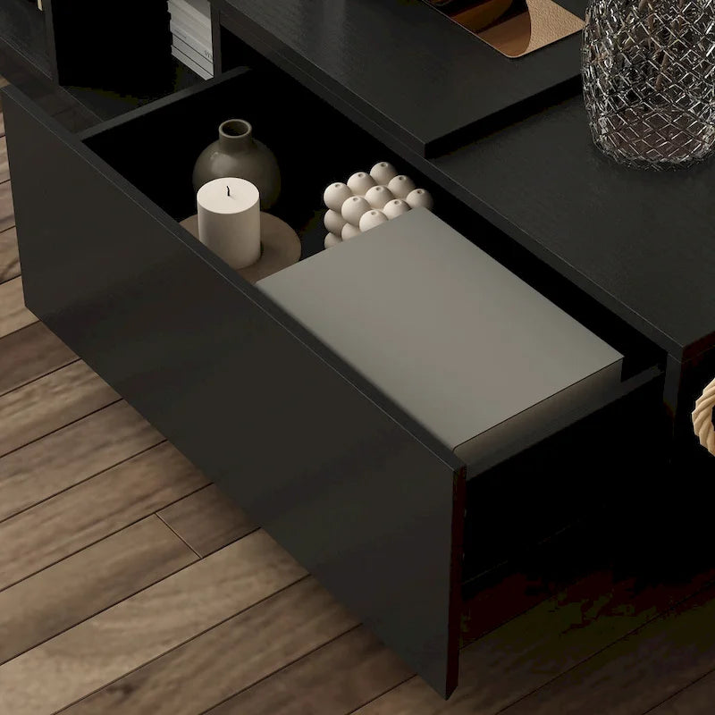 94.5 TV Stand Efficient Cable Management and Spacious Storage Console
