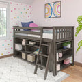 Max and Lily Twin-Size Low Loft with 3-Shelf Bookcase and 6-Shelf Bookcase