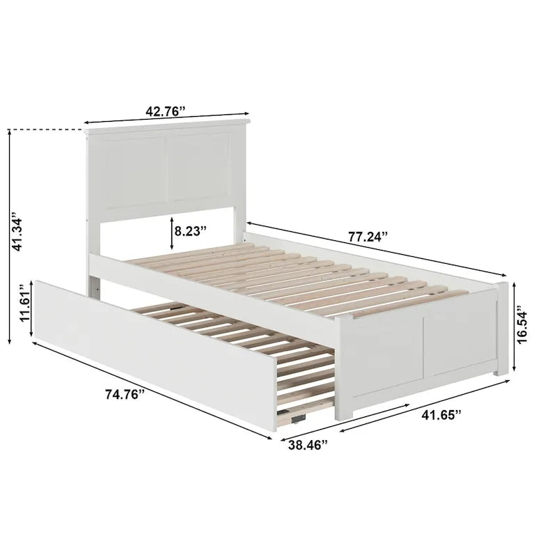 Madison Platform Bed with Footboard and Twin Trundle