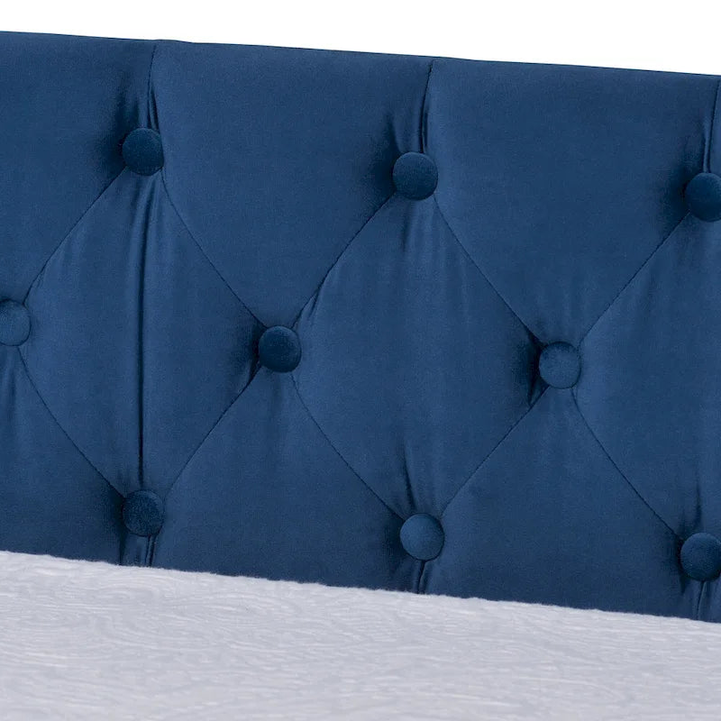 Raphael Modern Velvet Fabric Upholstered Daybed with Trundle