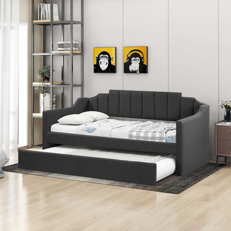Nestfair Upholstered Twin Daybed with Trundle