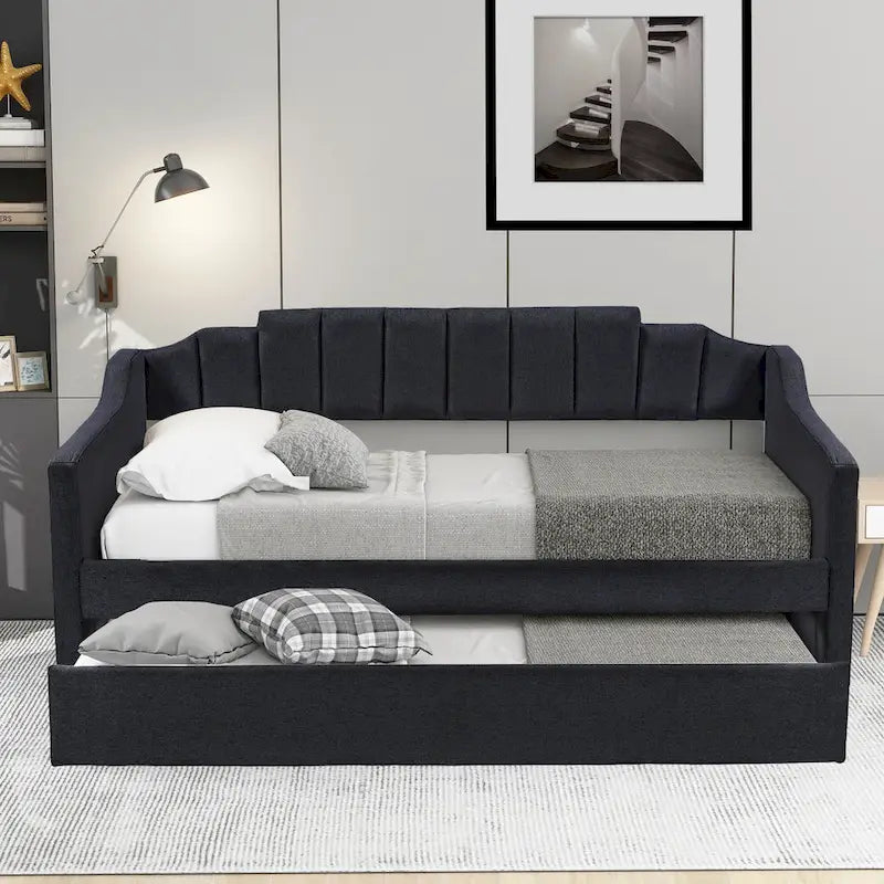 Nestfair Upholstered Twin Daybed with Trundle