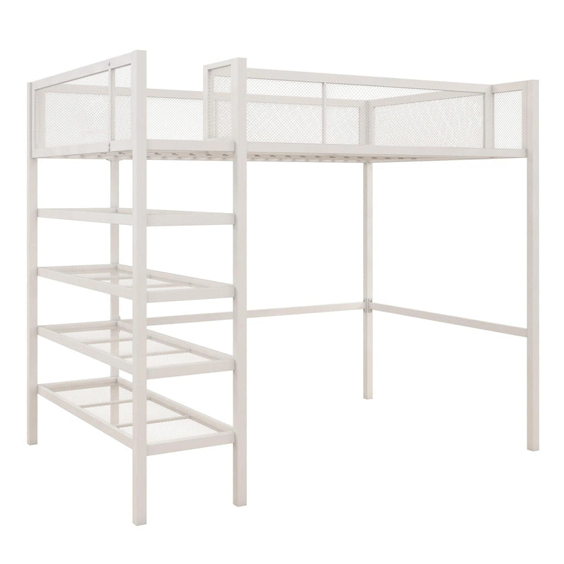 Avenue Greene Tammy Metal Twin Storage Loft with Bookcase