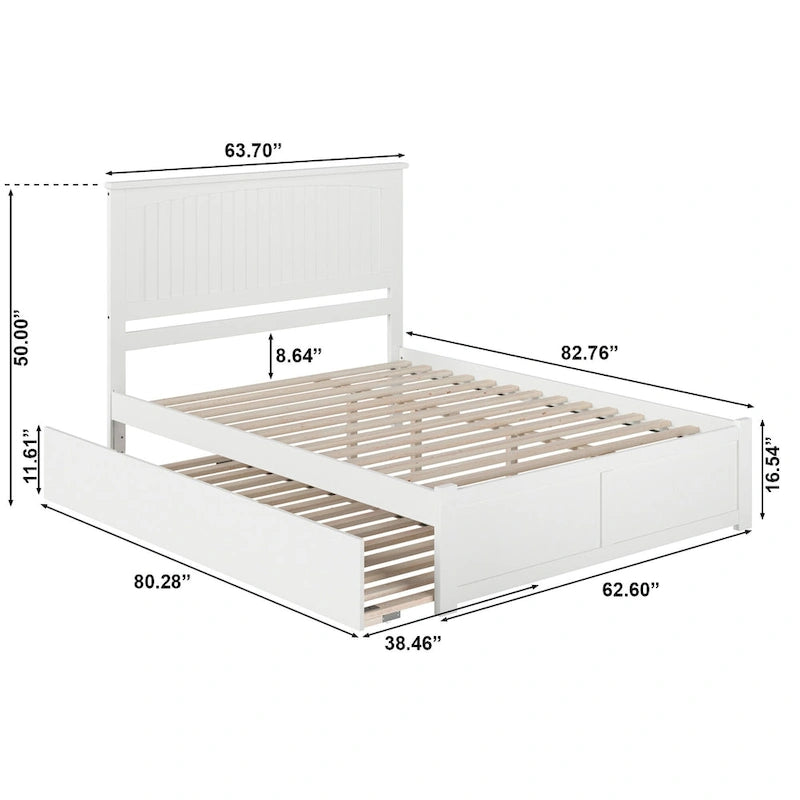 Nantucket Bed with Footboard and Twin Extra Long Trundle