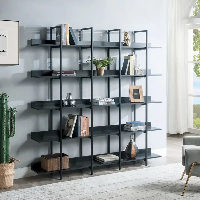 5 Tier Bookcase Home Office Open Bookshelf