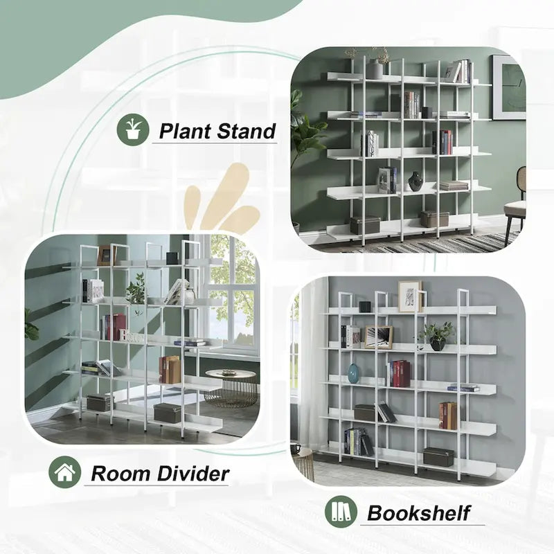 5 Tier Bookcase Home Office Open Bookshelf