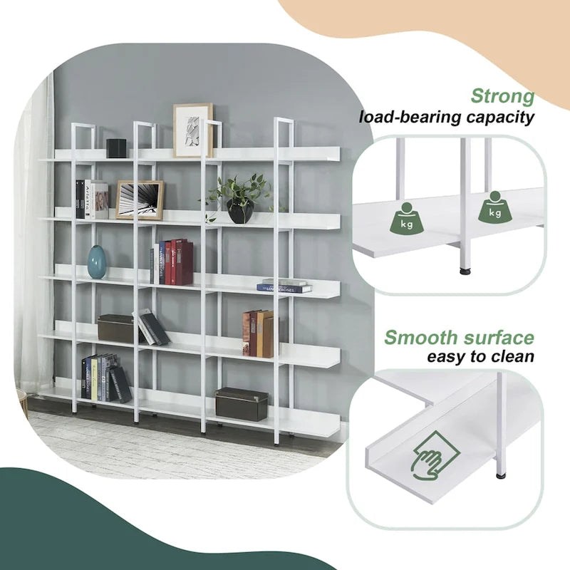 5 Tier Bookcase Home Office Open Bookshelf