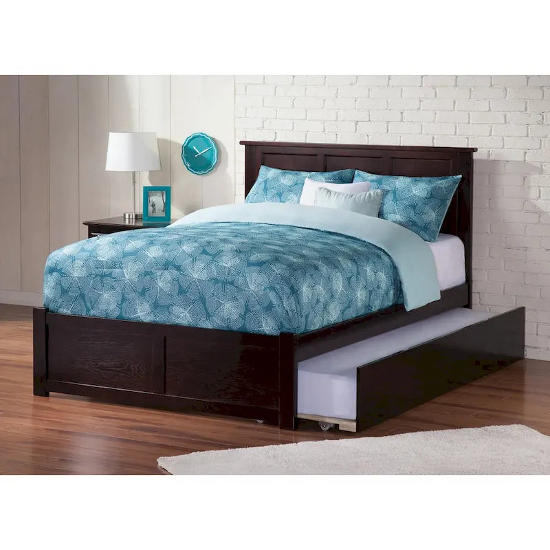 AFI Madison Full Size Platform Bed with Footboard & Full Trundle