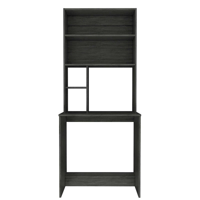 FM Furniture Sawgrass Writing Computer Desk with 5 Open Shelves and Hutch