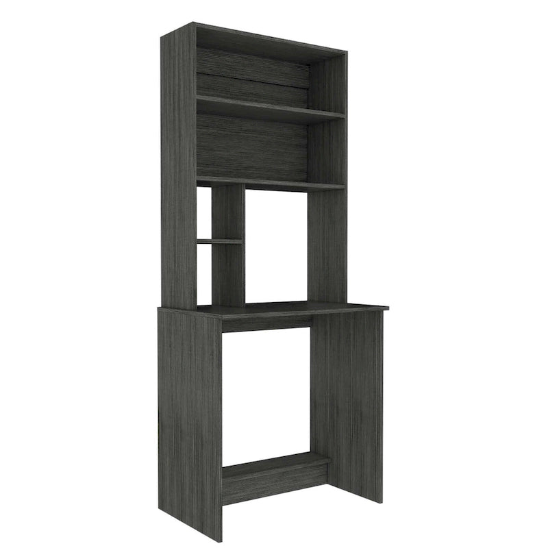FM Furniture Sawgrass Writing Computer Desk with 5 Open Shelves and Hutch